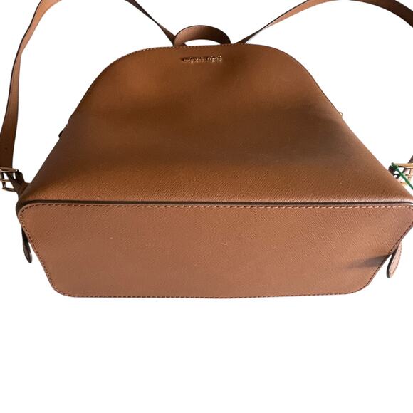 Michael Kors Cindy Large Backpack Womens Luggage Brown Saffiano Leather Bag - Picture 5 of 12